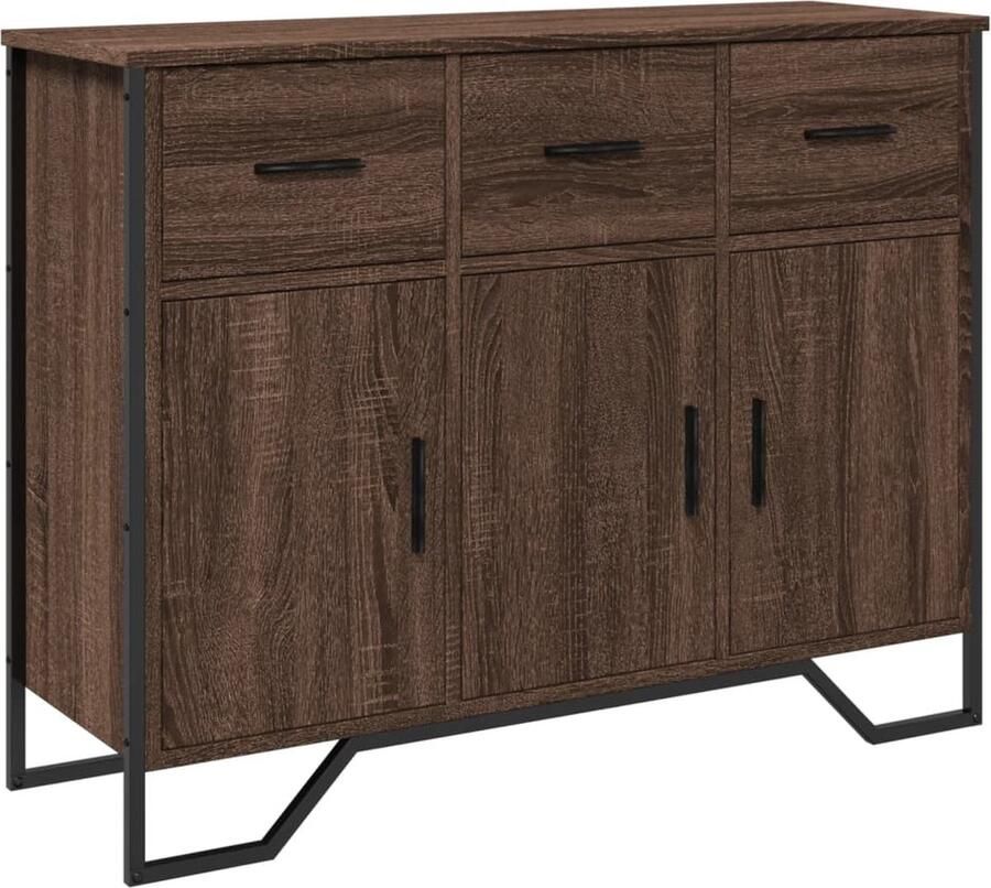 VidaXL Dressoir Bruineiken 97x32 5x74 5 cm Dressoir Houten Dressoir Modern Dressoir Bruine Eiken Dressoir Opbergkast