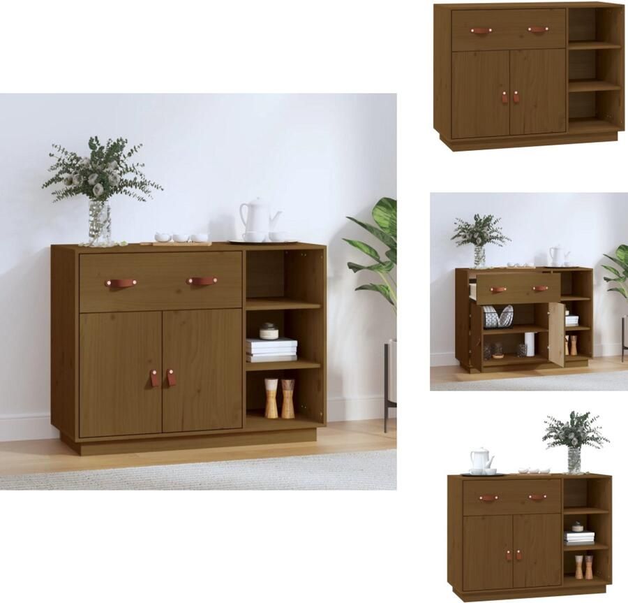 VidaXL -Dressoir-98 5x40x75-cm-massief-grenenhout-honingbruin - Foto 4