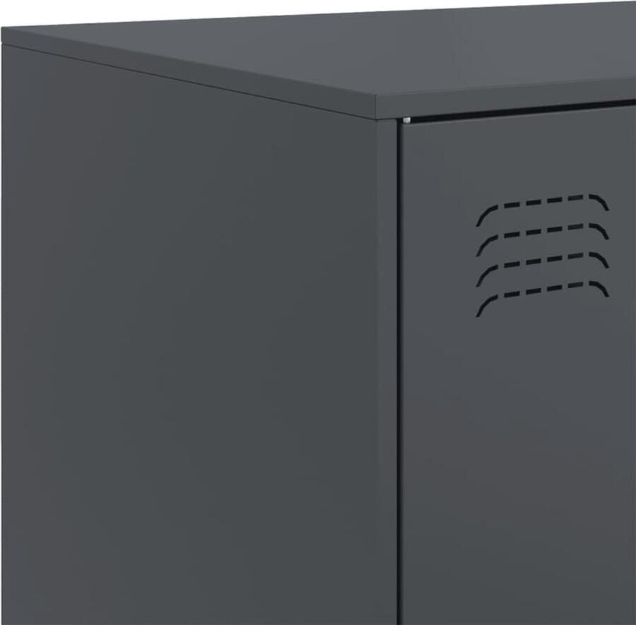 VidaXL -Dressoir-99x39x73-cm-staal-antracietkleurig - Foto 2
