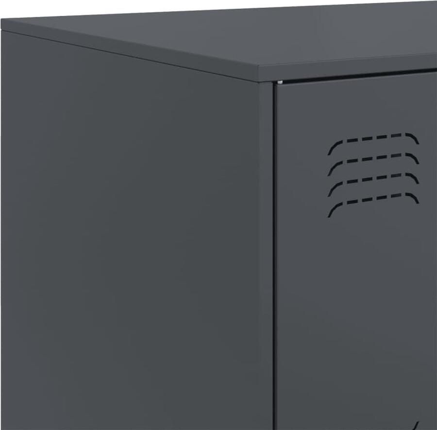 VidaXL -Dressoir-99x39x73-cm-staal-antracietkleurig