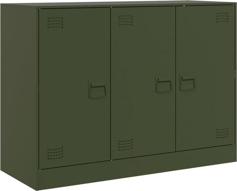 VidaXL -Dressoir-99x39x73-cm-staal-olijfgroen - Foto 2