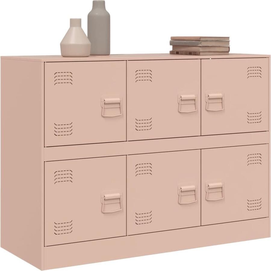 VidaXL -Dressoir-99x39x73-cm-staal-roze - Foto 2