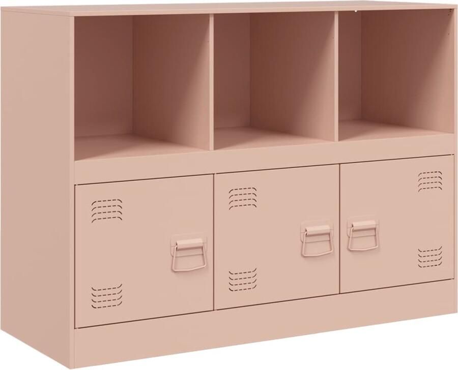 VidaXL -Dressoir-99x39x73-cm-staal-roze