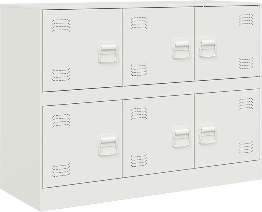 VidaXL -Dressoir-99x39x73-cm-staal-wit