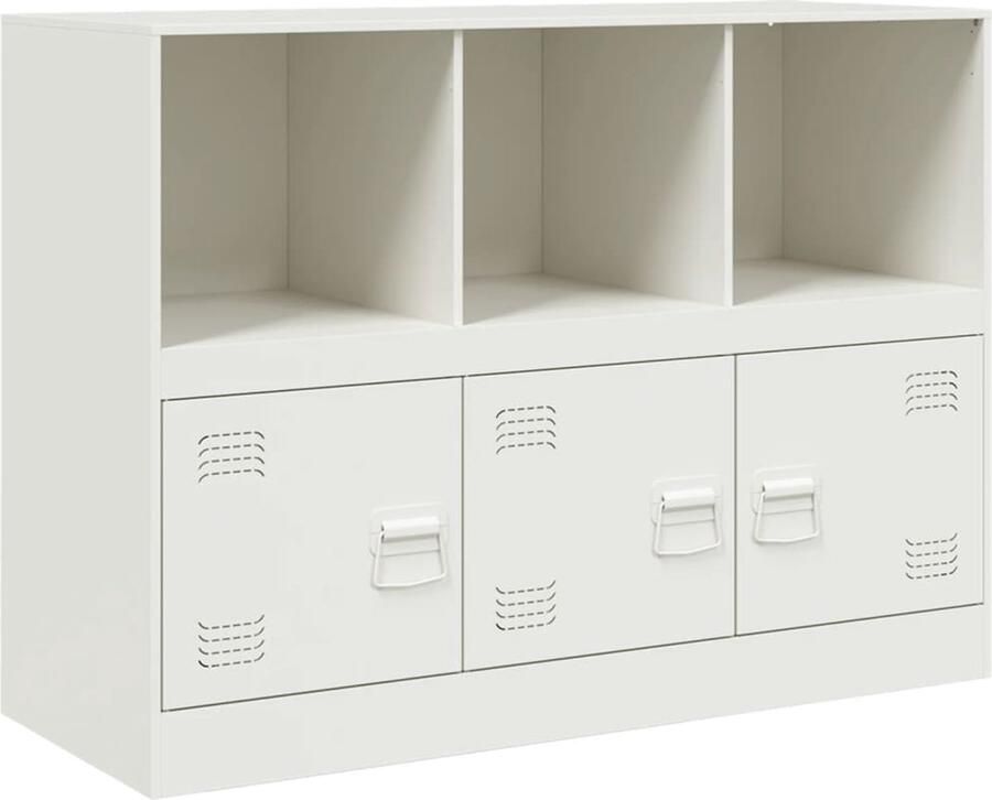 VidaXL -Dressoir-99x39x73-cm-staal-wit