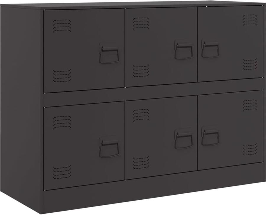 VidaXL -Dressoir-99x39x73-cm-staal-zwart - Foto 3