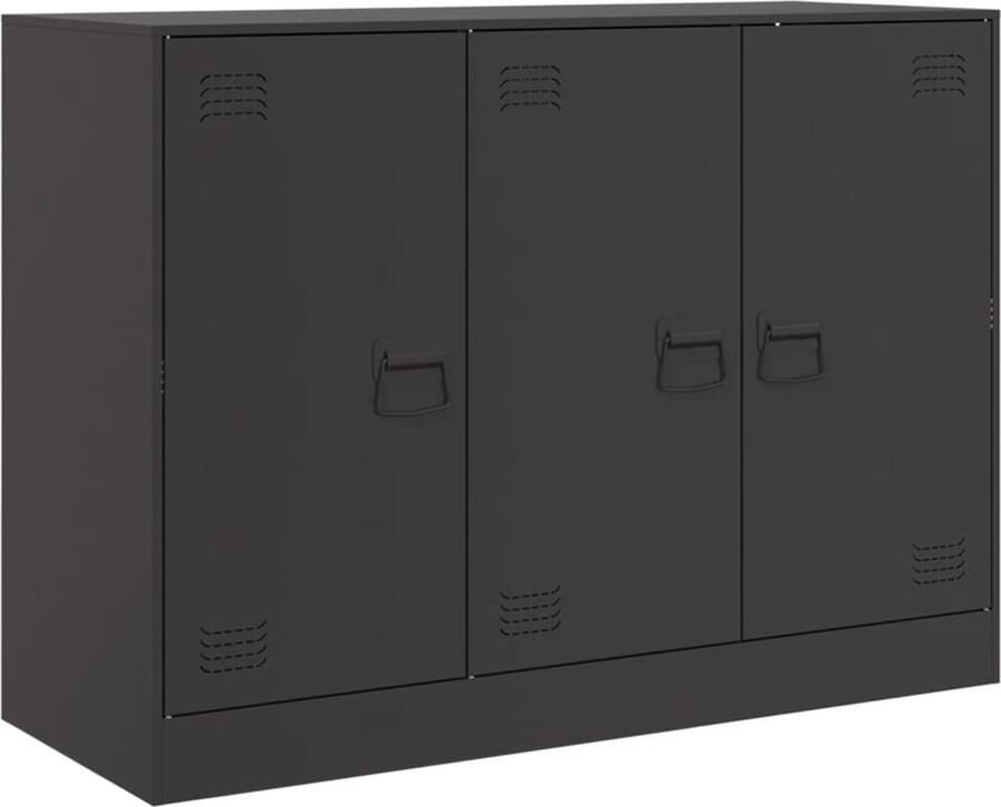 VidaXL -Dressoir-99x39x73-cm-staal-zwart
