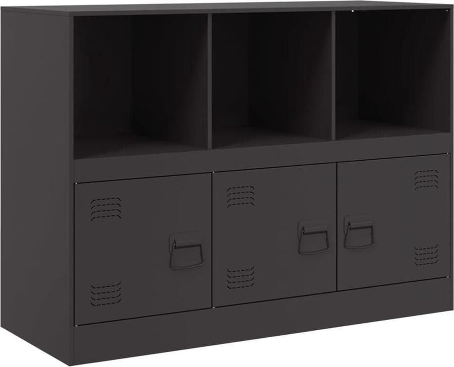 VidaXL -Dressoir-99x39x73-cm-staal-zwart