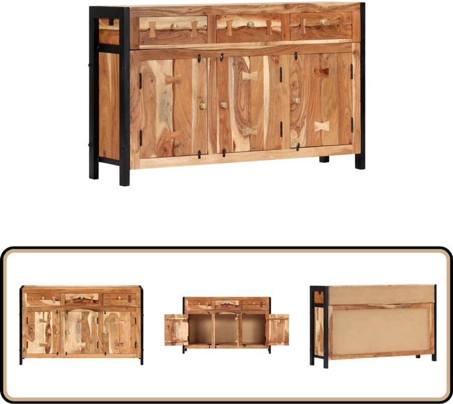 VidaXL Dressoir Acaciahout 120x35x75 cm Bruin Dressoir Vintage Dressoir Landelijk Dressoir Acacia Hout Retro Furniture