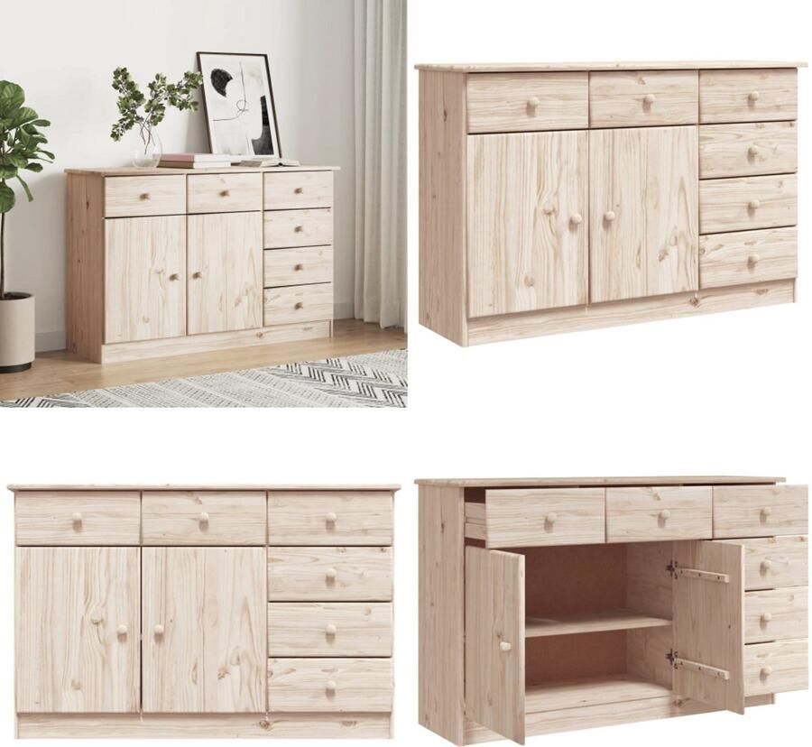 VidaXL Dressoir ALTA 112x35x73 cm massief grenenhout Dressoir Dressoirs Opbergkast Wandkast