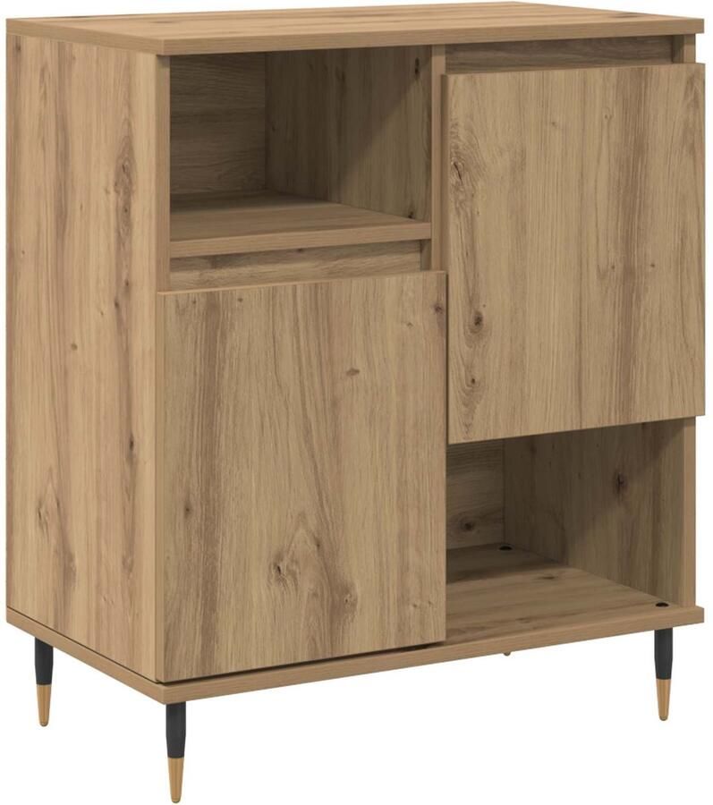 VidaXL Dressoir artisanaal eikenkleurig 60 x 35 x 70 cm Bewerkt hout