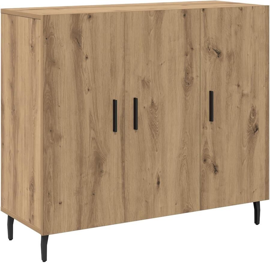 VidaXL Dressoir met opslag met de deur Bruin 90 x 34 x 80 cm Bewerkt hout - Foto 2