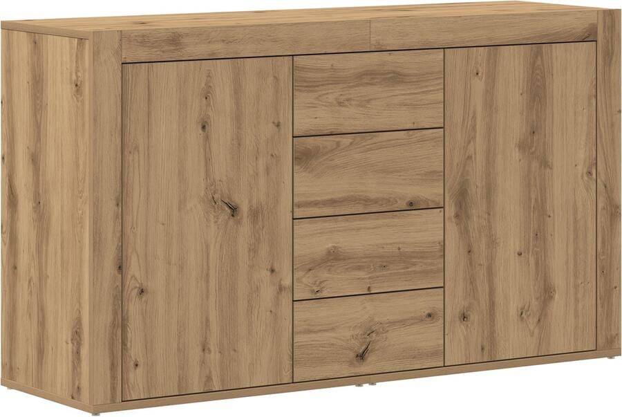 VidaXL Dressoir Artisan in Eikenhout 120x36x69 cm Gelaagd Hout