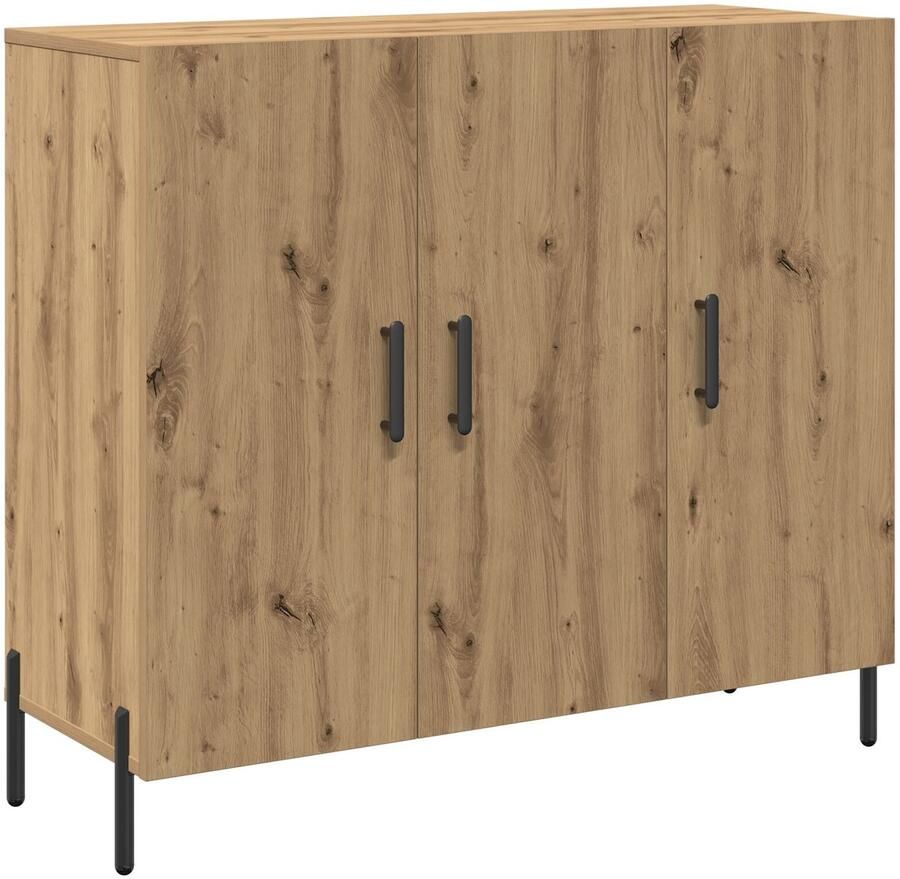 VidaXL Dressoir Artisan van Eiken 90x34x80 cm Gemaakt van Geengineerd Hout - Foto 2