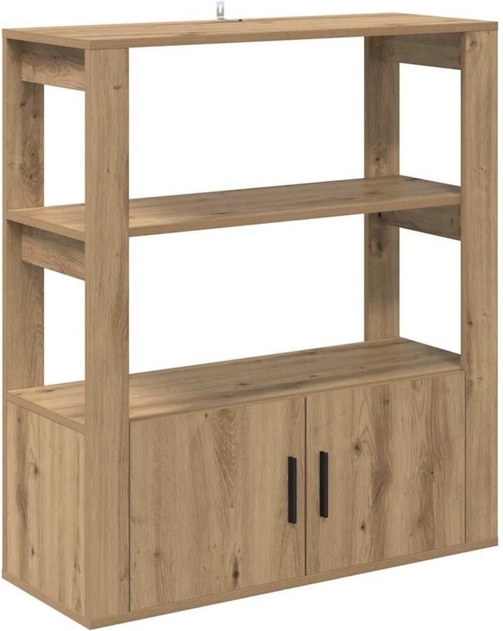 VidaXL Dressoir artisanaal eikenkleurig 30 x 80 x 90 cm Bewerkt hout