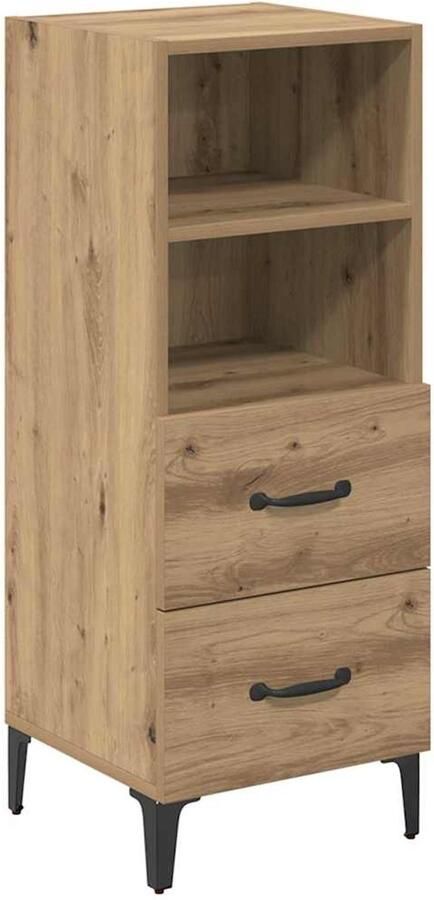 VidaXL Dressoir artisanaal eikenkleurig 34 x 34 5 x 90 cm Bewerkt hout