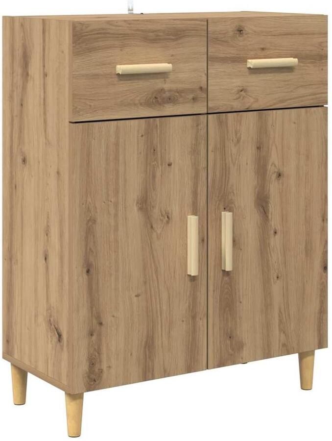 VidaXL Dressoir artisanaal eikenkleurig 34 x 69.5 x 89 cm Bewerkt hout