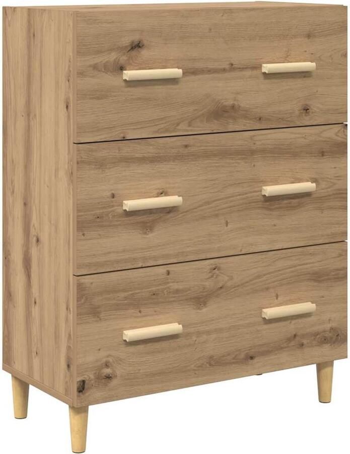 VidaXL Dressoir artisanaal eikenkleurig 34 x 69.5 x 90 cm Bewerkt hout