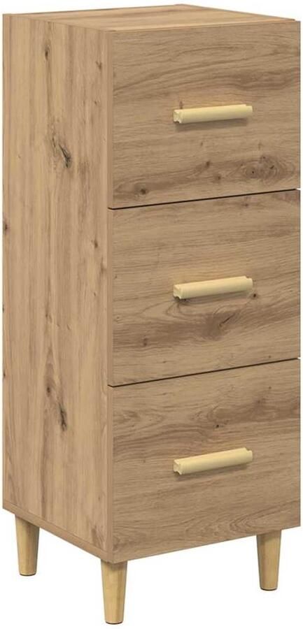 VidaXL Dressoir artisanaal eikenkleurig 34.5 x 34 x 90 cm Bewerkt hout