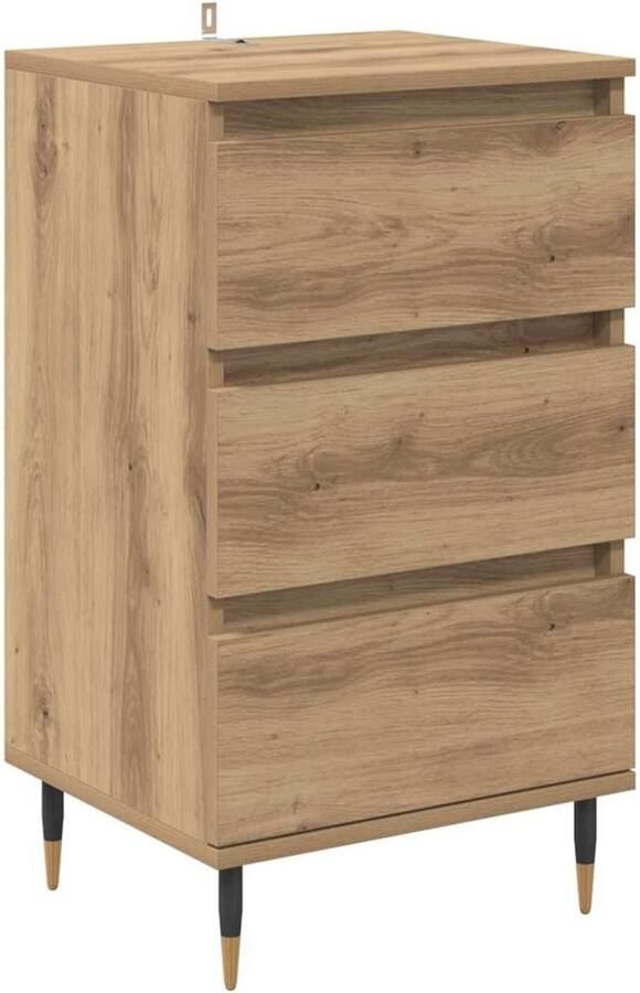 VidaXL Dressoir artisanaal eikenkleurig 35 x 40 x 70 cm Bewerkt hout