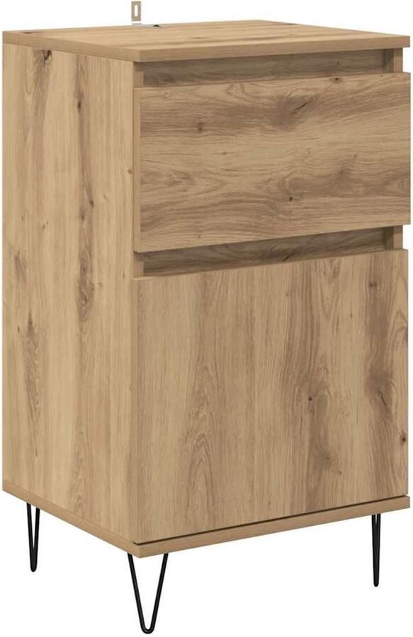 VidaXL Dressoir artisanaal eikenkleurig 35 x 40 x 70 cm Bewerkt hout