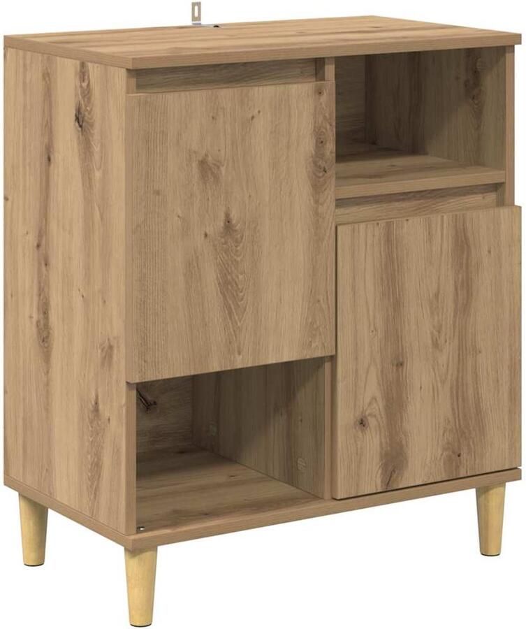 VidaXL Dressoir artisanaal eikenkleurig 35 x 60 x 70 cm Bewerkt hout