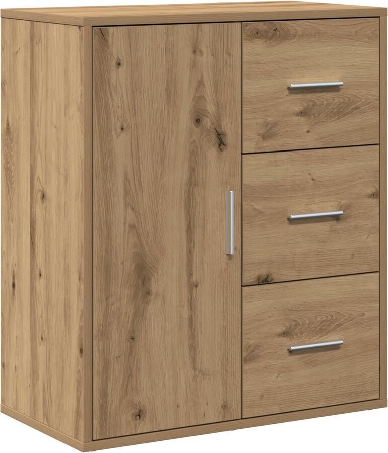 VidaXL Dressoir artisanaal eikenkleurig 60 x 31 x 70 cm Bewerkt hout