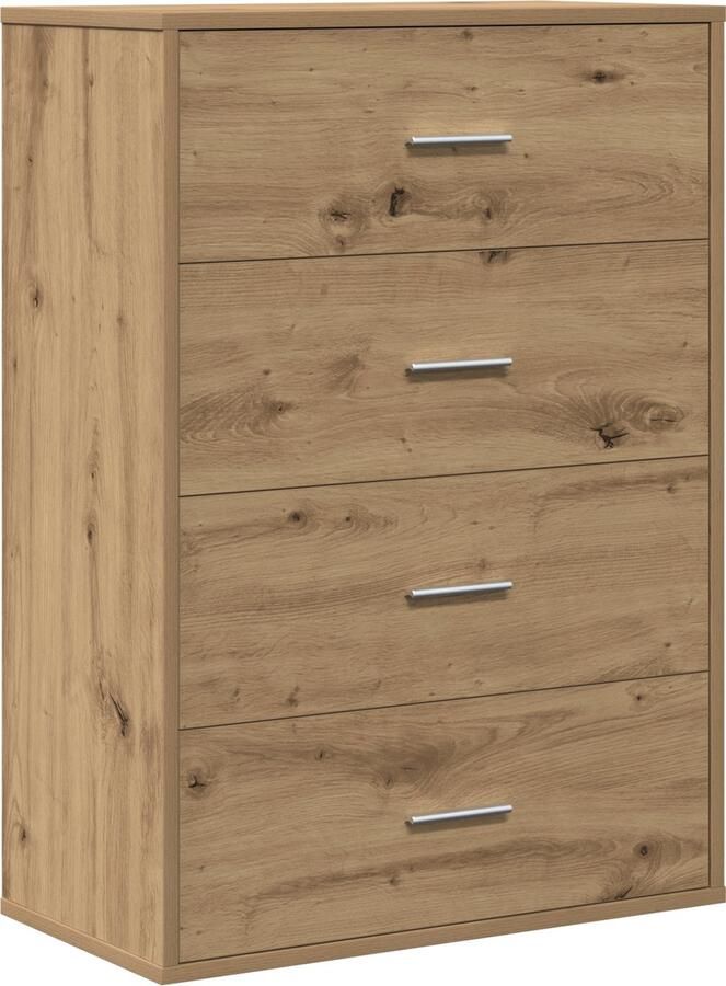 VidaXL Dressoir artisanaal eikenkleurig 60 x 31 x 84 cm Bewerkt hout