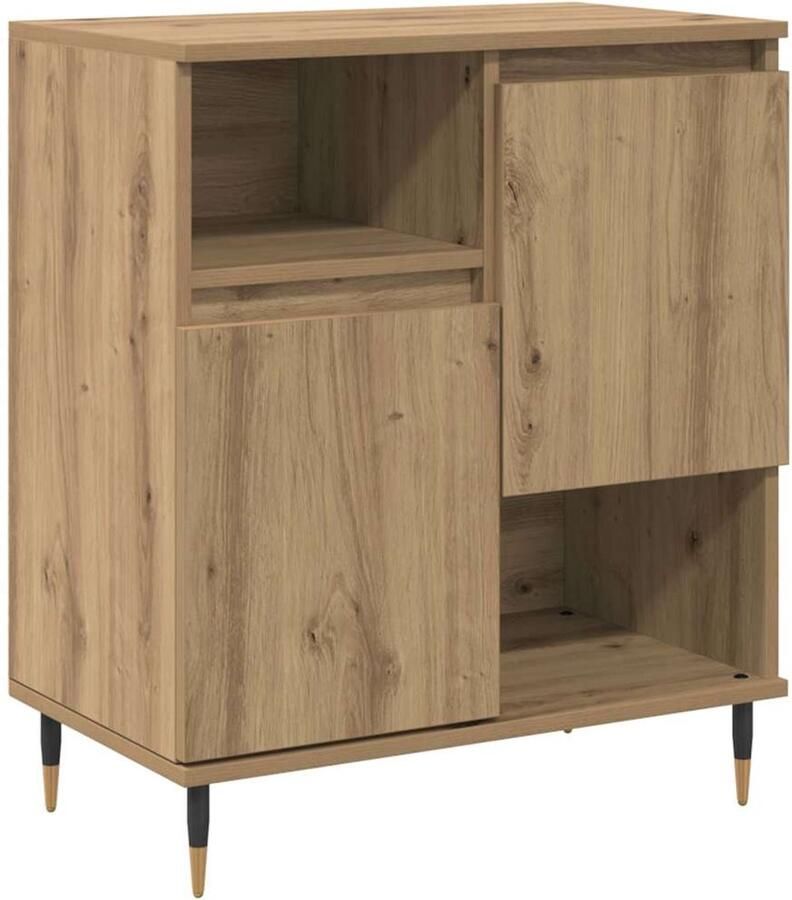 VidaXL Dressoir artisanaal eikenkleurig 60 x 35 x 70 cm Bewerkt hout