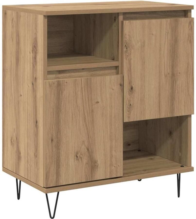 VidaXL Dressoir artisanaal eikenkleurig 60 x 35 x 70 cm Bewerkt hout