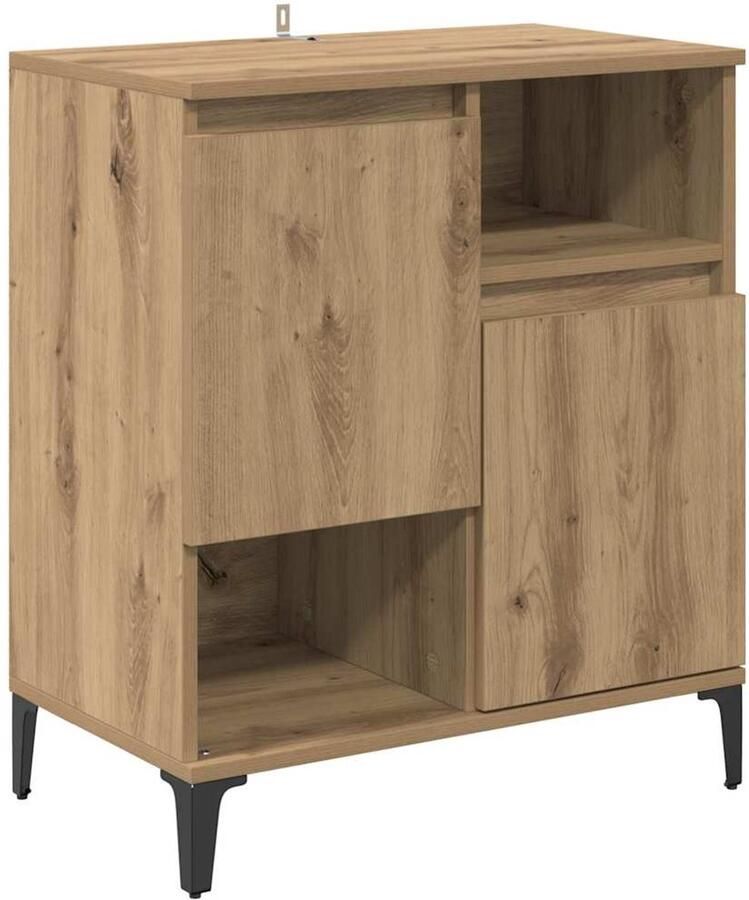 VidaXL Dressoir artisanaal eikenkleurig 60 x 35 x 70 cm Bewerkt hout