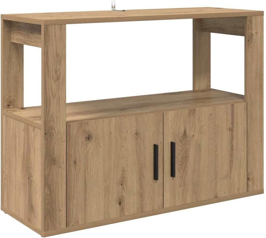 VidaXL Dressoir artisanaal eikenkleurig 80 x 30 x 60 cm Bewerkt hout