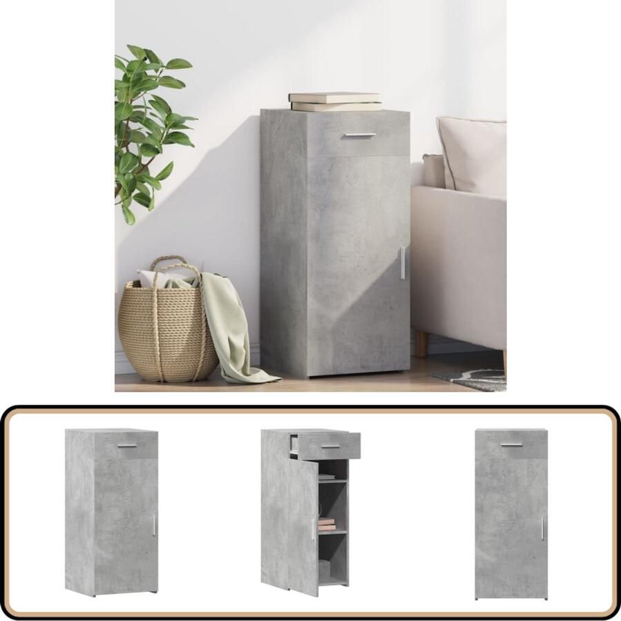 VidaXL Dressoir betongrijs 40x42 5x93 cm Dressoir Houten Dressoir Betonnen Dressoir Grijze Dressoir Opbergkast