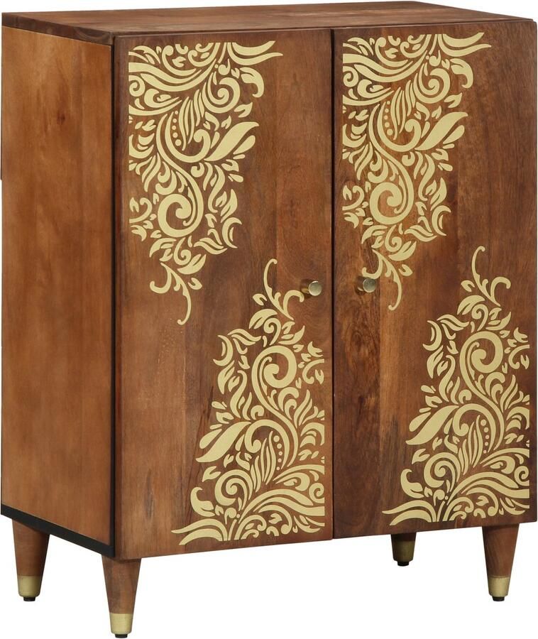 VidaXL Dressoir Bruin 60 x 33.5 x 75 cm Massief mangohout