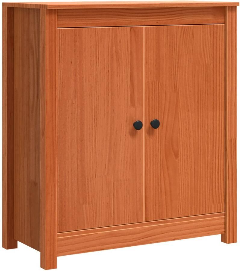 VidaXL Dressoir met opslag met de deur Bruin 70 x 35 x 80 cm Massief grenenhout