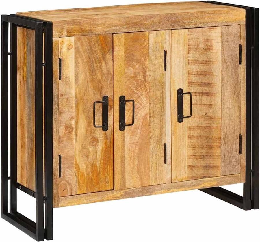 VidaXL Dressoir met plank Anders met opslag met de deur Bruin 80 x 33 x 70 cm massief mangohout