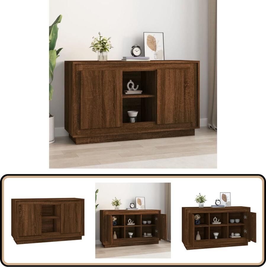 VidaXL Dressoir Bruin Eiken 102x35x60 cm Dressoir Houten Dressoir Vintage Dressoir Klassiek Dressoir Bruine Eiken Dressoir