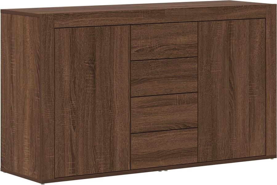 VidaXL Dressoir Bruin eiken Bewerkt hout 120 x 36 x 69 cm Eigentijds