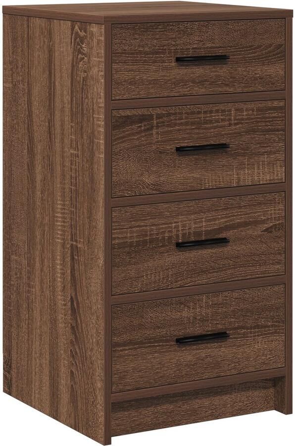 VidaXL Dressoir met lade bruin eikenkleur 40 x 41 x 75 cm Bewerkt hout - Foto 2