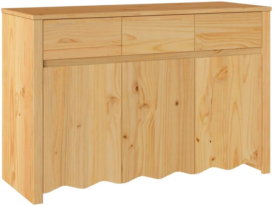 VidaXL Dressoir Eiken Massief Eikenhout 114 x 43 x 75.5 cm Opbergmeubel - Foto 2