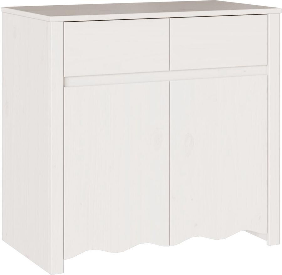 VidaXL Dressoir Drammen Wit 79 x 43 x 75 5 cm Massief grenenhout