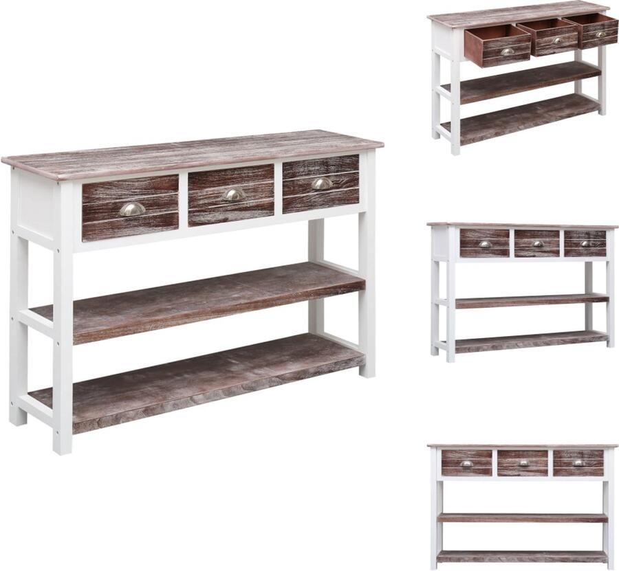 VidaXL Dressoir Dressoirs Bijzetkast Bijzetkasten Dressoir 115x30x76 cm hout antiekbruin