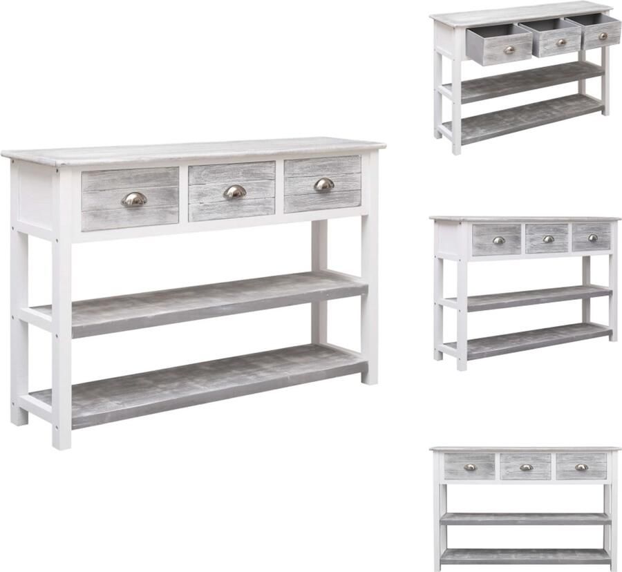 VidaXL Dressoir Dressoirs Bijzetkast Bijzetkasten Dressoir 115x30x76 cm hout antiekgrijs