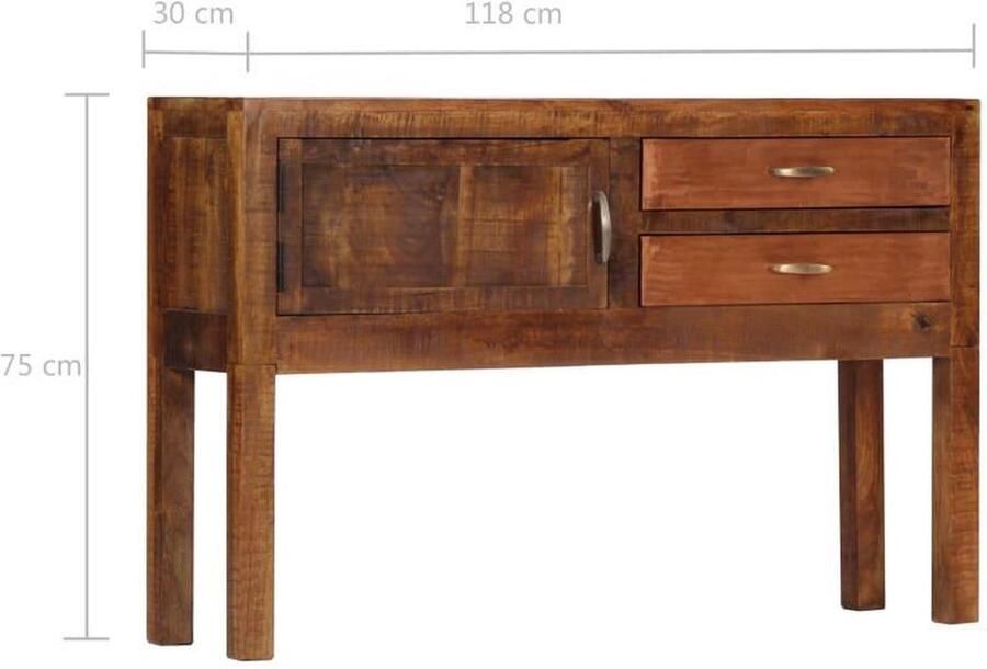 VidaXL Dressoir Mangohout 3 Deuren Stijlvol Design Dressoir Vintage Dresser Mangohouten Dressoir Salontafel Opslagmeubels - Foto 5