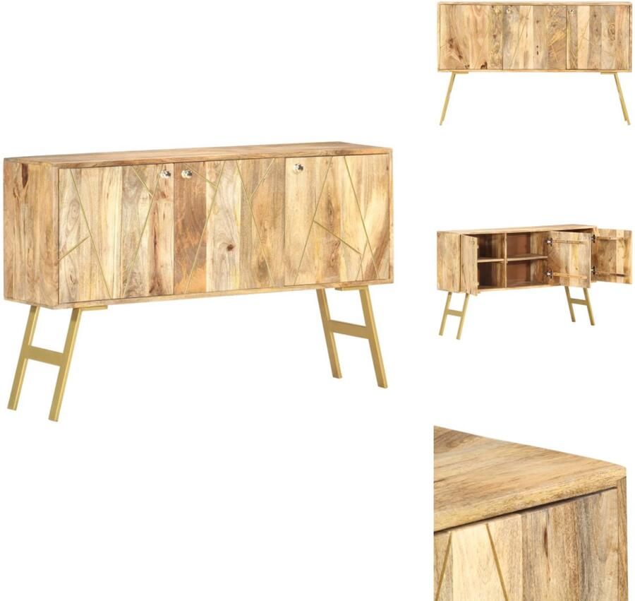 VidaXL Dressoir Dressoirs Bijzetkast Hifi-kast Dressoir 118x30x75 cm massief mangohout - Foto 2