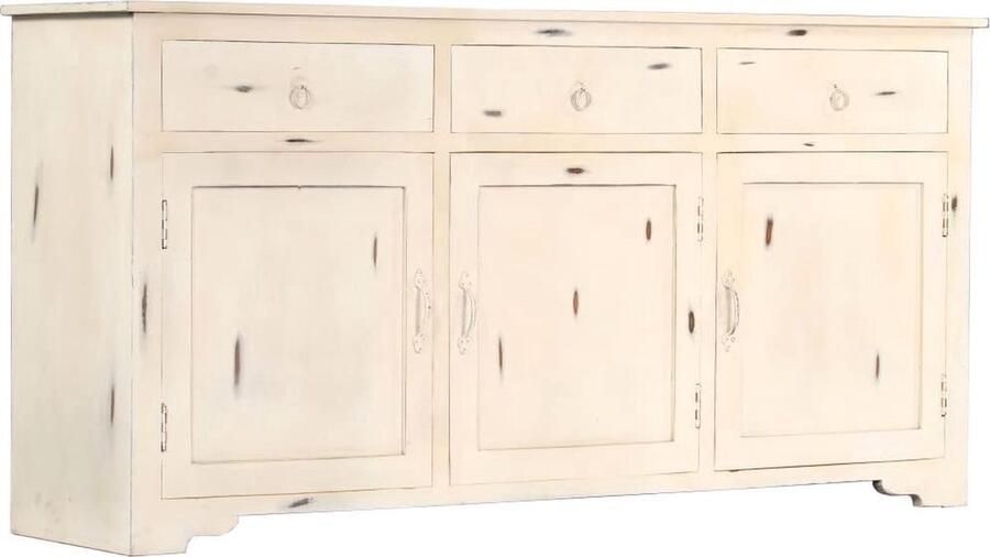 VidaXL Dressoir Dressoirs Bijzetkast Hifi-kast Dressoir 160x40x80 cm massief mangohout wit