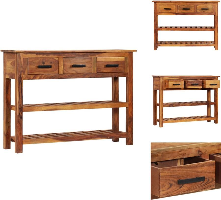 VidaXL Dressoir Dressoirs Boekenkast Kast Dressoir met 3 lades 110x30x80 cm massief acaciahout