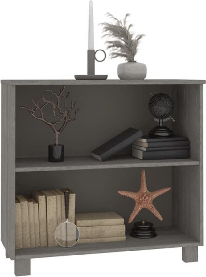 VidaXL Dressoir Dressoirs Hoge Kast Dressoir HAMAR 85x35x80 cm massief grenenhout lichtgrijs