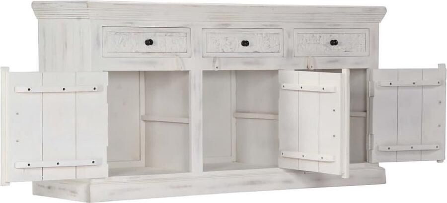 VidaXL Dressoir Dressoirs Houten Dressoir Bijzetkast Dressoir 140x40x74 cm massief mangohout wit