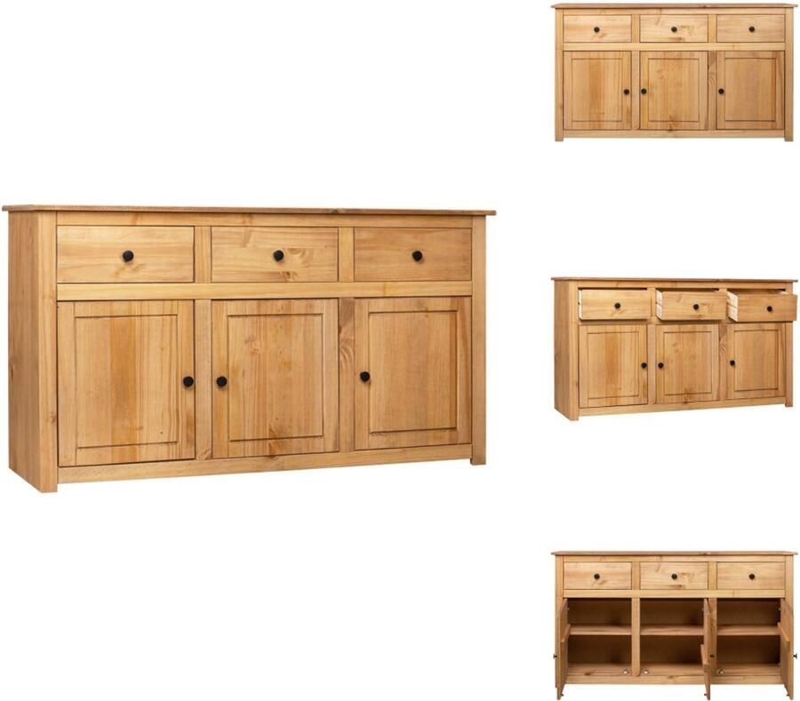 VidaXL Dressoir Dressoirs Houten Dressoir Bijzetkast Dressoir Panama Range 135x40x80 cm massief grenenhout